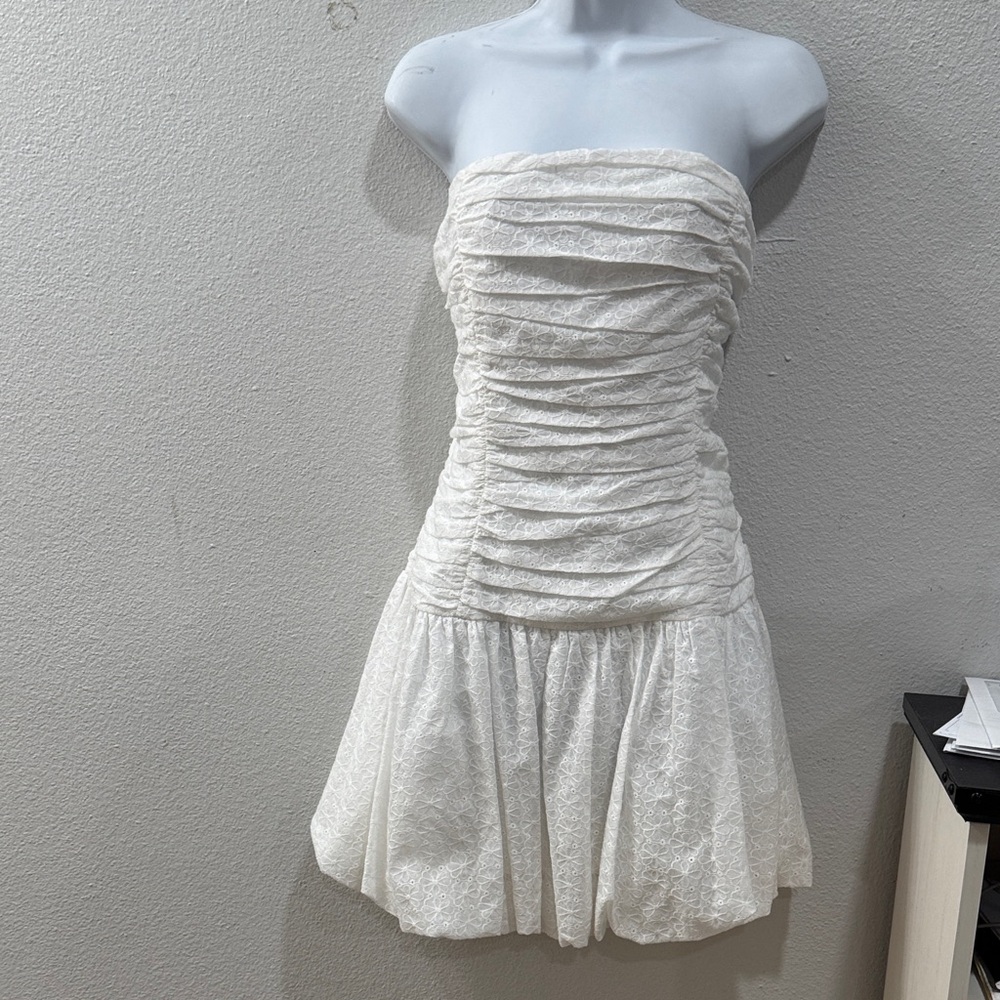 All in Favor Strapless White Dress